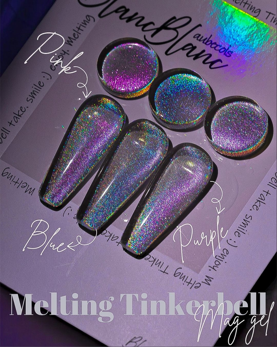 BLANC BLANC Aubecols - Melting Tinkerbell hologram magnetic 3pc set + 4 FREE GIFTS