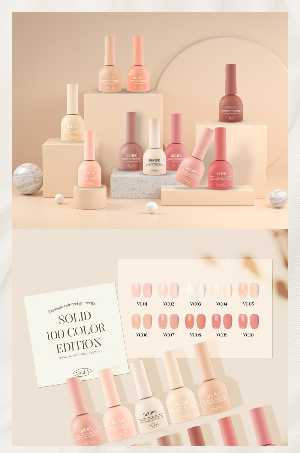Valla Solid Non-Wipe Colour - Beige Series VC01-VC10