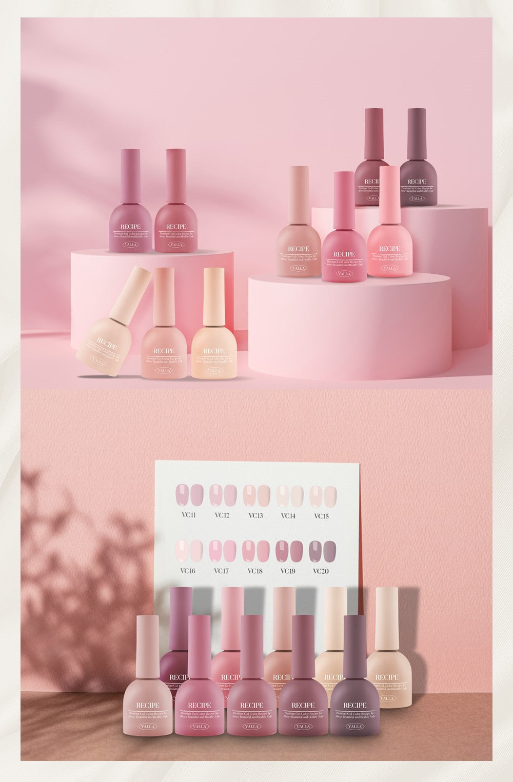 Valla Solid Non-Wipe Colour - Cool Pink Series VC11-VC20