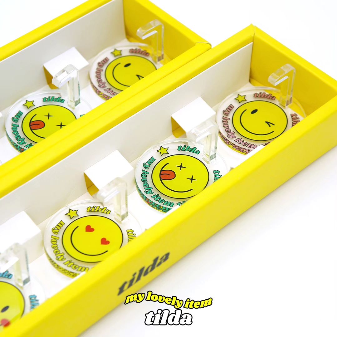 Tilda Smiley Faces Nail Tip Stand 5pc Set