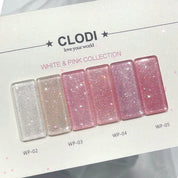 CLODI White pink glitter 6pc collection