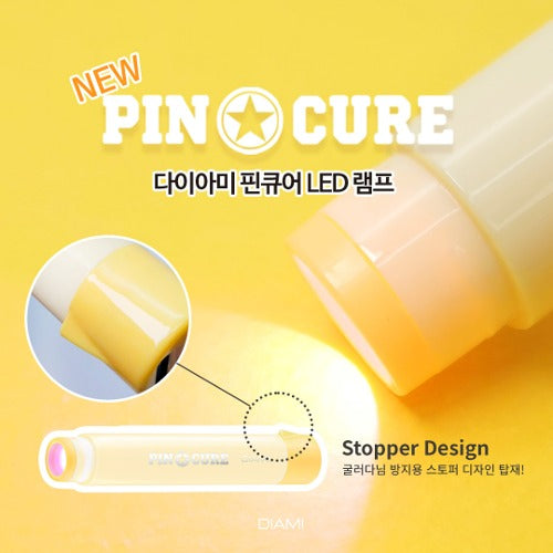 DIAMI Pin cure 3w pink LED lamp - Upgraded yellow design with stopper