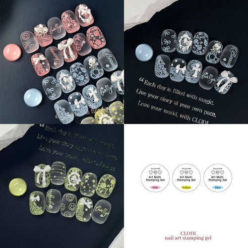 CLODI Pastel stamping gel - 3 colours