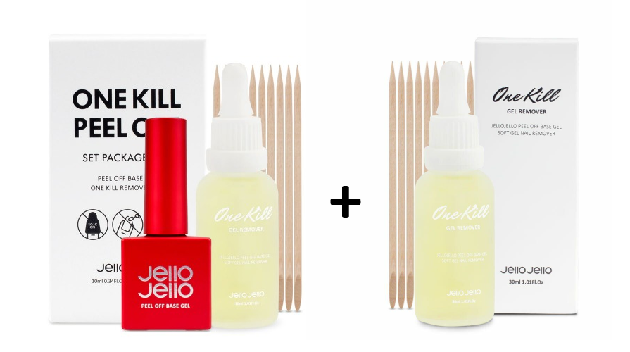 JELLO JELLO One Kill Peel Off Set (Peel Off Base + One Kill Gel Remover) - 2 options