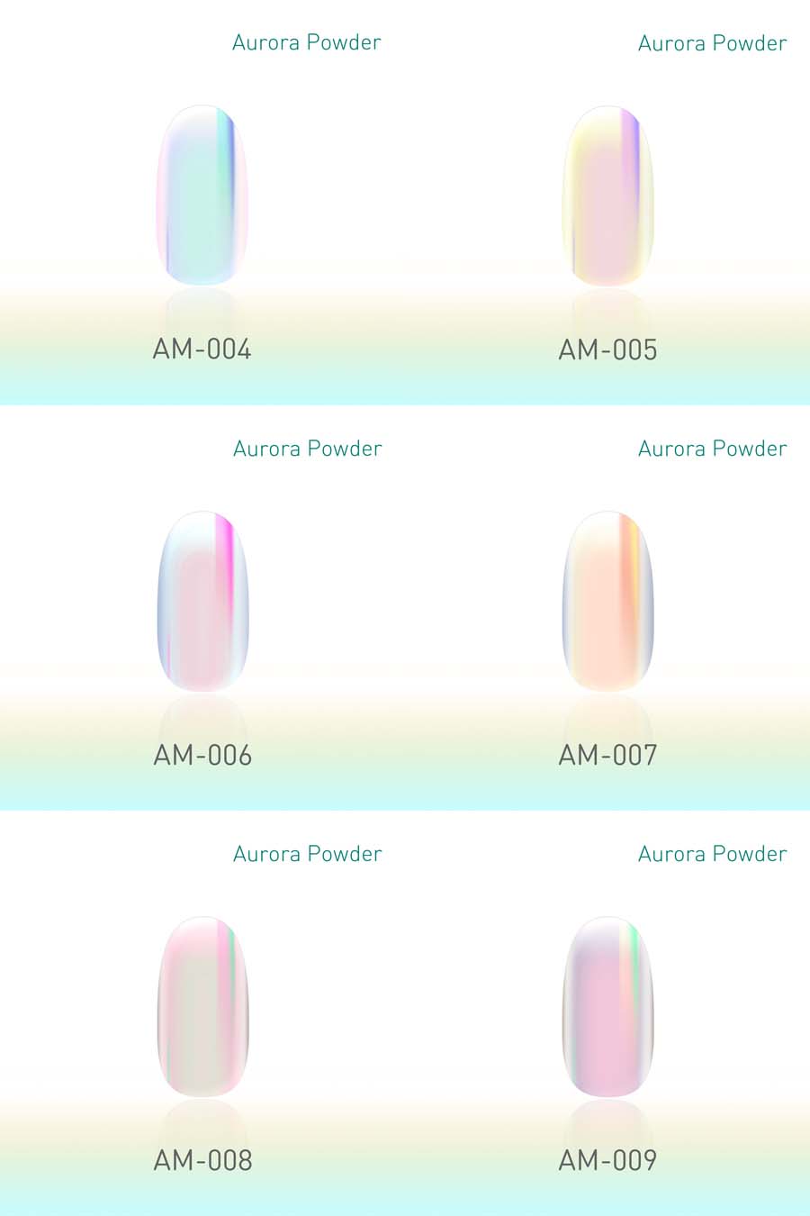 my&bee Aurora Mirror chrome powder - 6 new colours!  AM-004~009