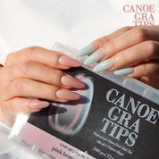 Diami CANOE Gra tips pre-ombre soft gel extensions - Pink brown & blue gray NEW