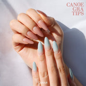 Diami CANOE Gra tips pre-ombre soft gel extensions - Pink brown & blue gray NEW