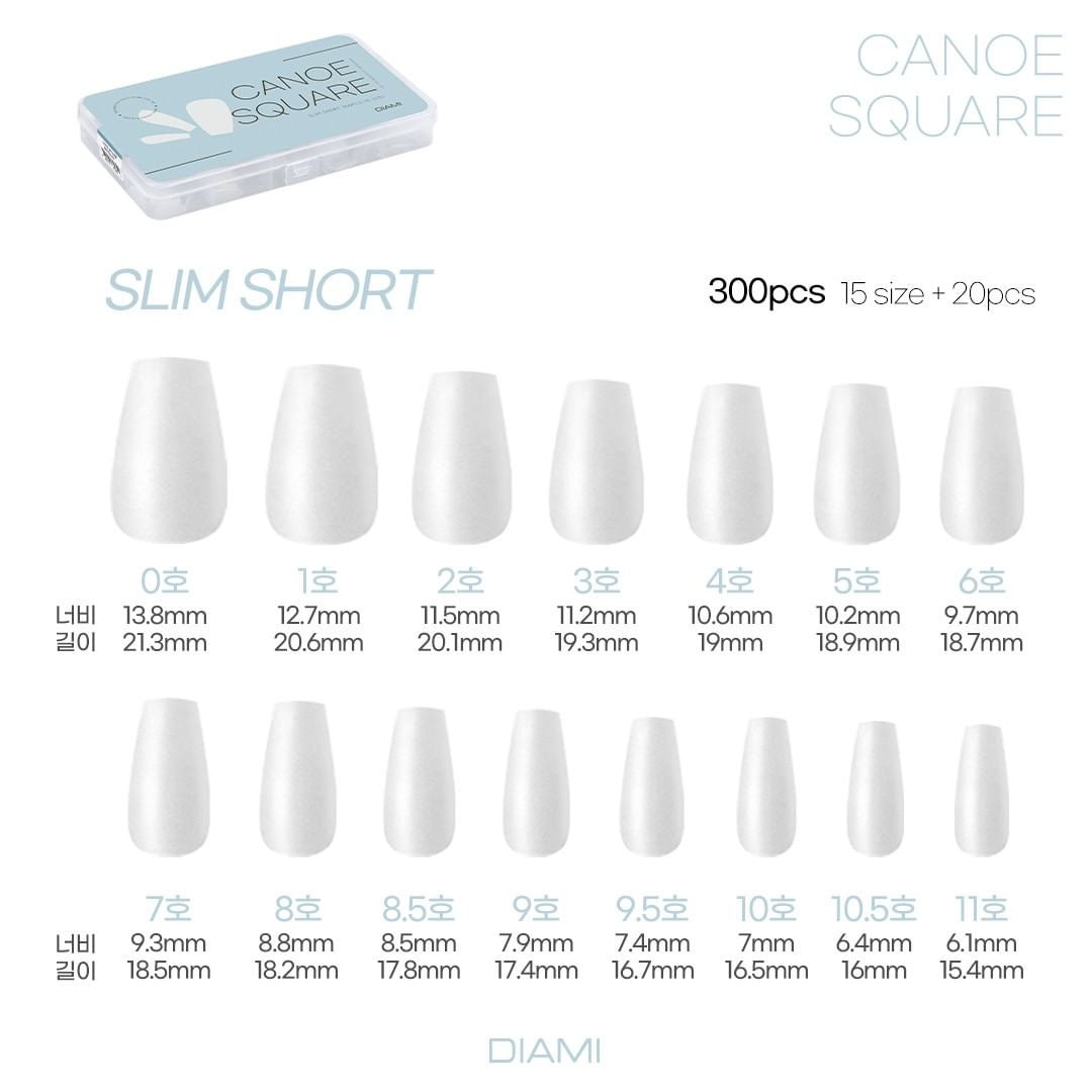 DIAMI Canoe tip soft gel extension system - SQUARE slim short