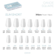DIAMI Canoe tip soft gel extension system - SQUARE slim short