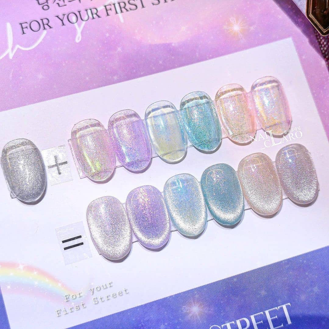 FIRST STREET Sweet & sour 7pc collection - 6 aurora gels + 1 clear magnet gel