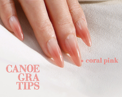 CANOE Gra tips pre-ombre soft gel extensions - Coral pink & Mama red NEW