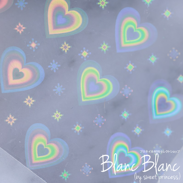 BLANC BLANC Holo change heart aurora sticker film sheet