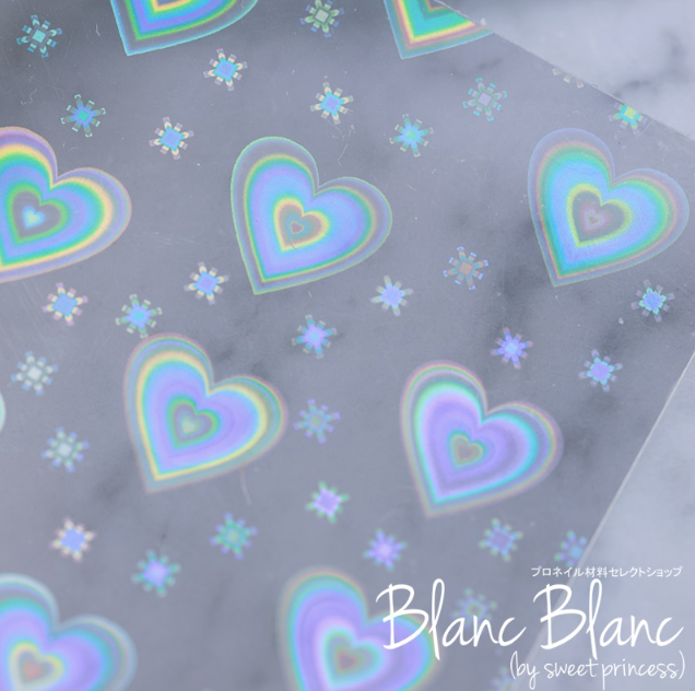 BLANC BLANC Holo change heart aurora sticker film sheet