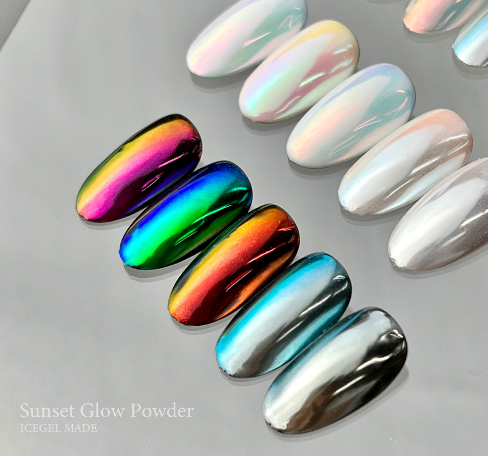 ICE GEL Sunset glow chrome powder - 6 colours