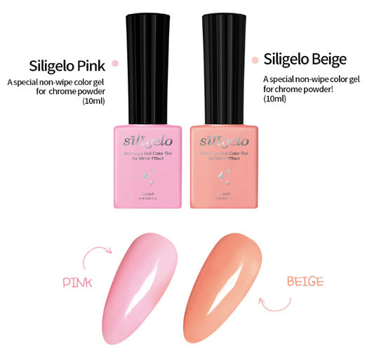 DIAMI Siligelo Pink/Beige- no wipe syrup colour gels for chrome