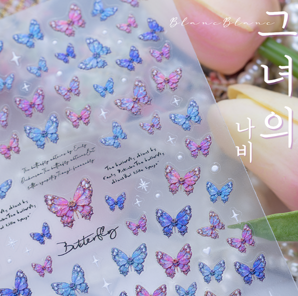 BLANC BLANC custom made stickers - Butterfly garden