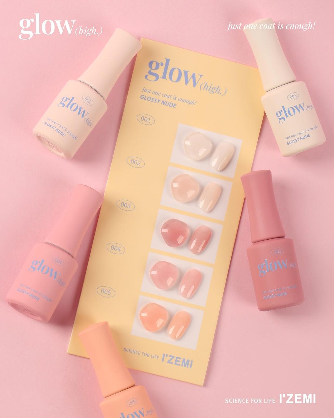 IZEMI Glow high - 5pc collection (colour gel + overlay)