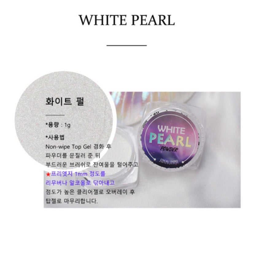 JINAUNNI white pearl chrome powder