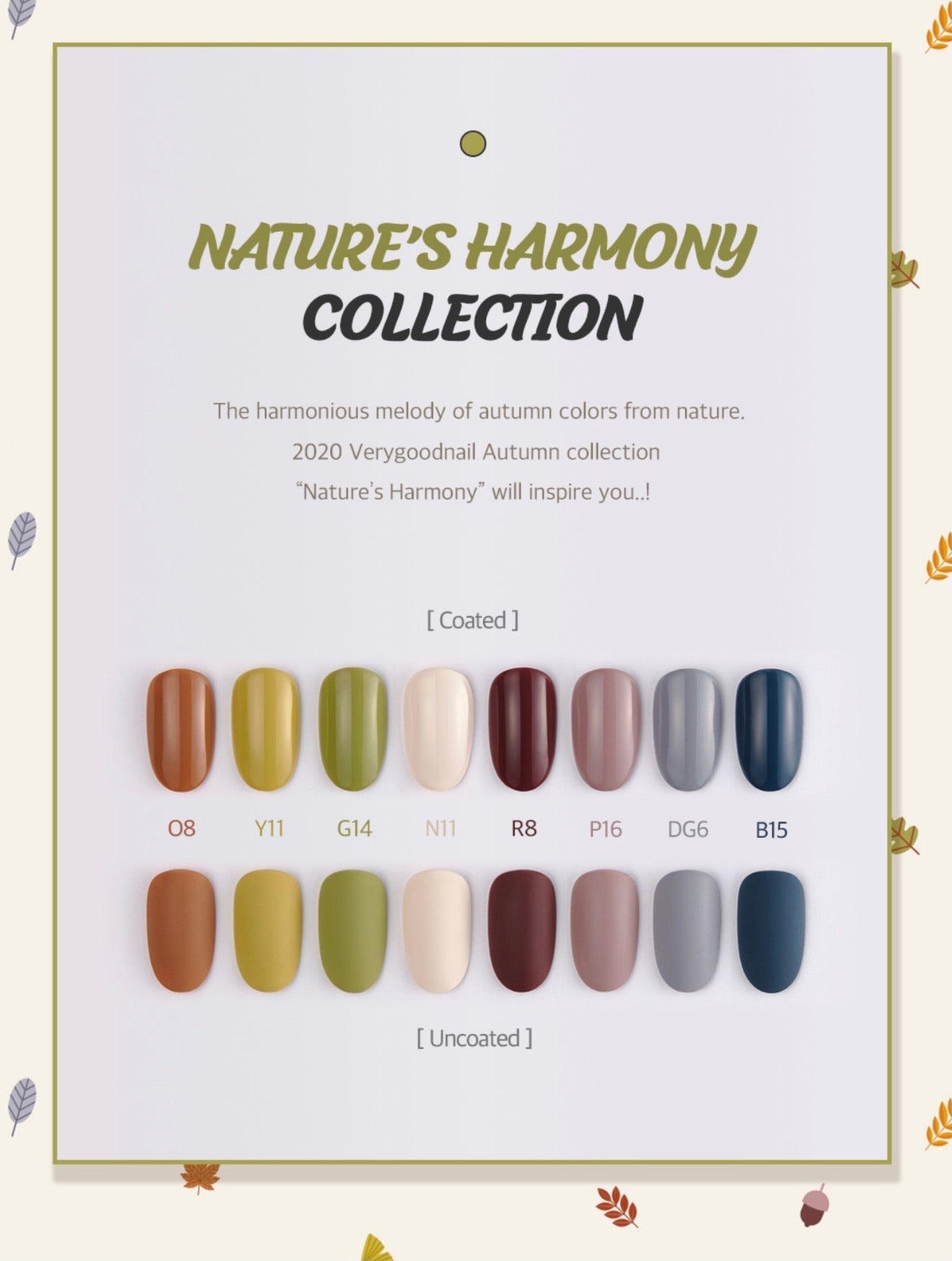VERY GOOD NAIL Nature harmony 8pc collection/individual