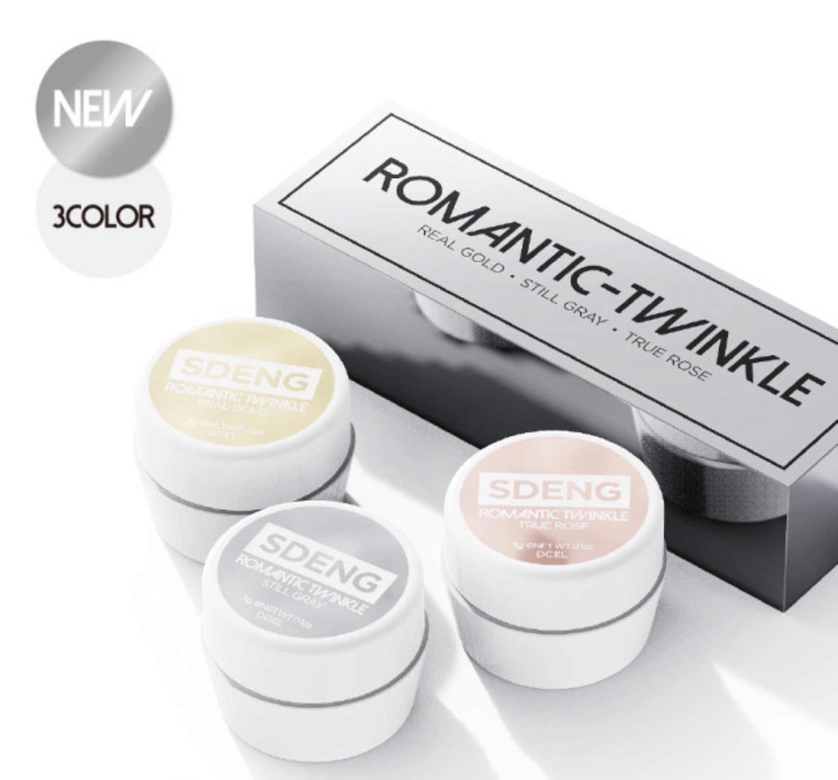 DGEL Romantic twinkle SDENG 3PC COLLECTION - foil glitter gel
