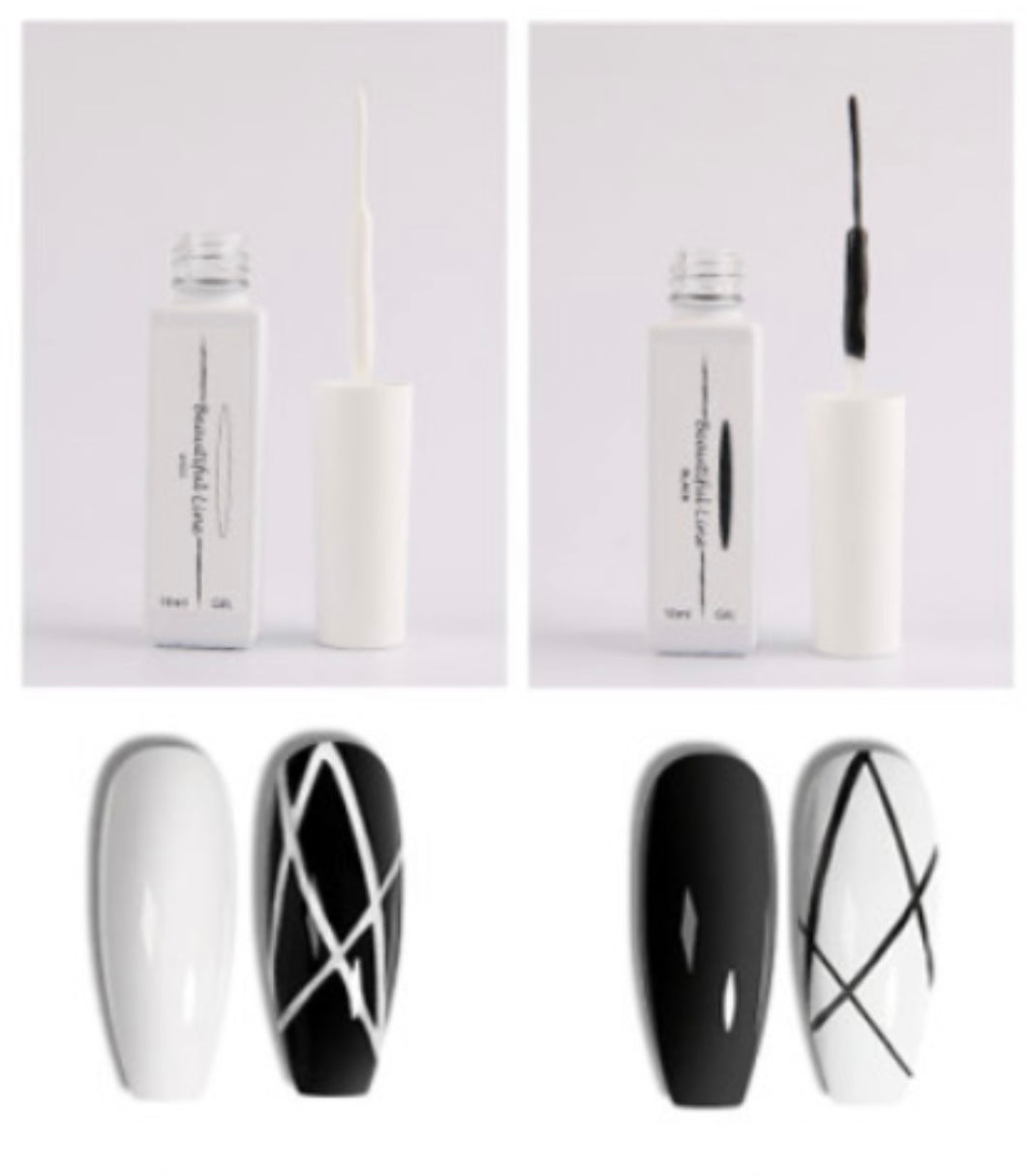 IVIT KOREA beautiful line - 10ml liner gel with brush (black/white)