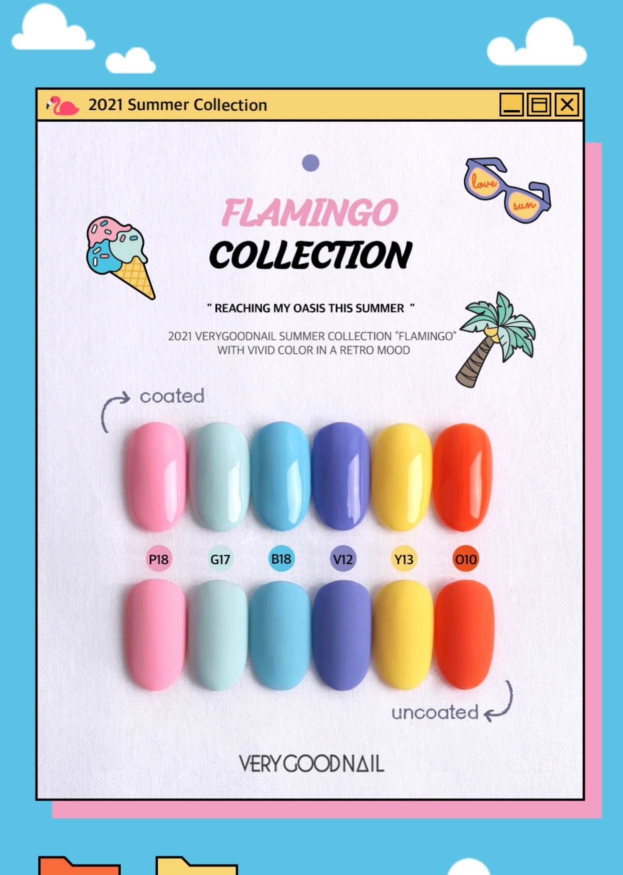 VERY GOOD NAIL flamingo 6pc collection/individual